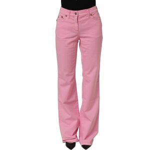 GF Ferre Pink Mid-Waisted Flared Denim Casual Women's Jeans